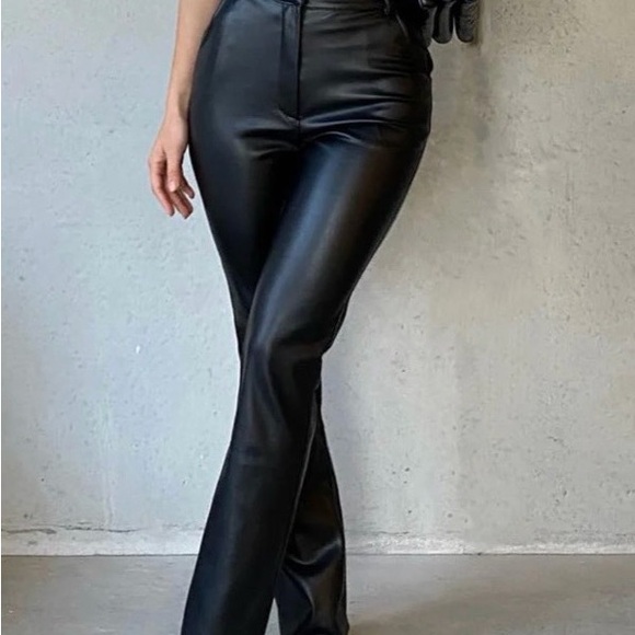 Meshki Pants - Meshki Tyra Straight Leg Faux Leather Pants